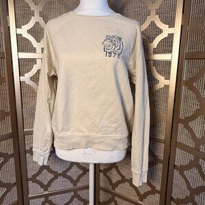 Anthropologie Back When Tiger Graphic Sweatshirt Small Cream Pullover 1978